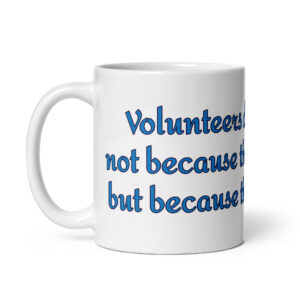 White glossy mug - Priceless, blue