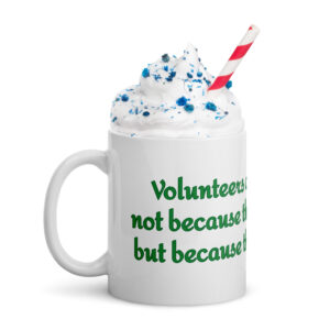 White glossy mug - Priceless, green