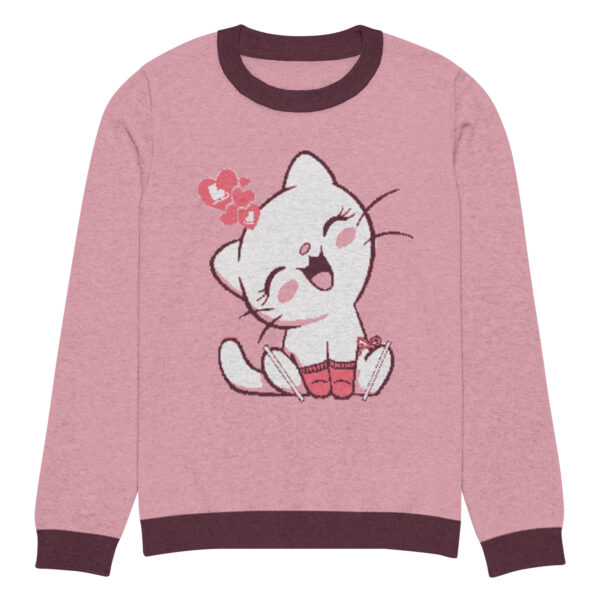 Knitted Happy Kitty crew neck sweater