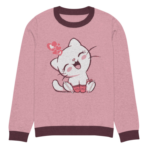 Knitted Happy Kitty crew neck sweater - Image 2